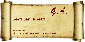 Gertler Anett névjegykártya